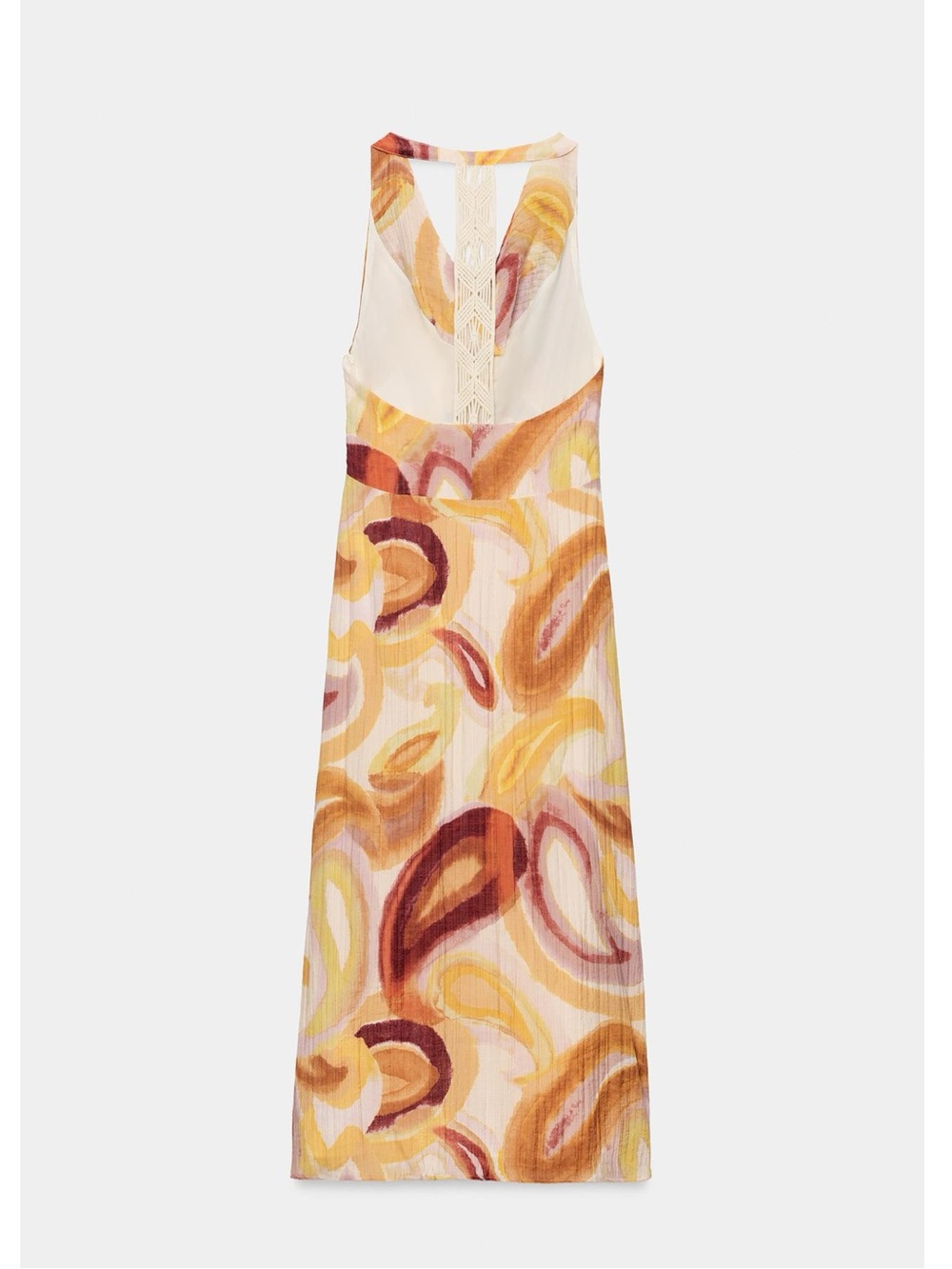Zara Multicolored Printed With Combination Back Midi Dress - Picture 9 of 10